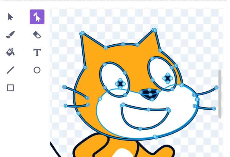 scratchのcatをコスチューム編集画面で表示。