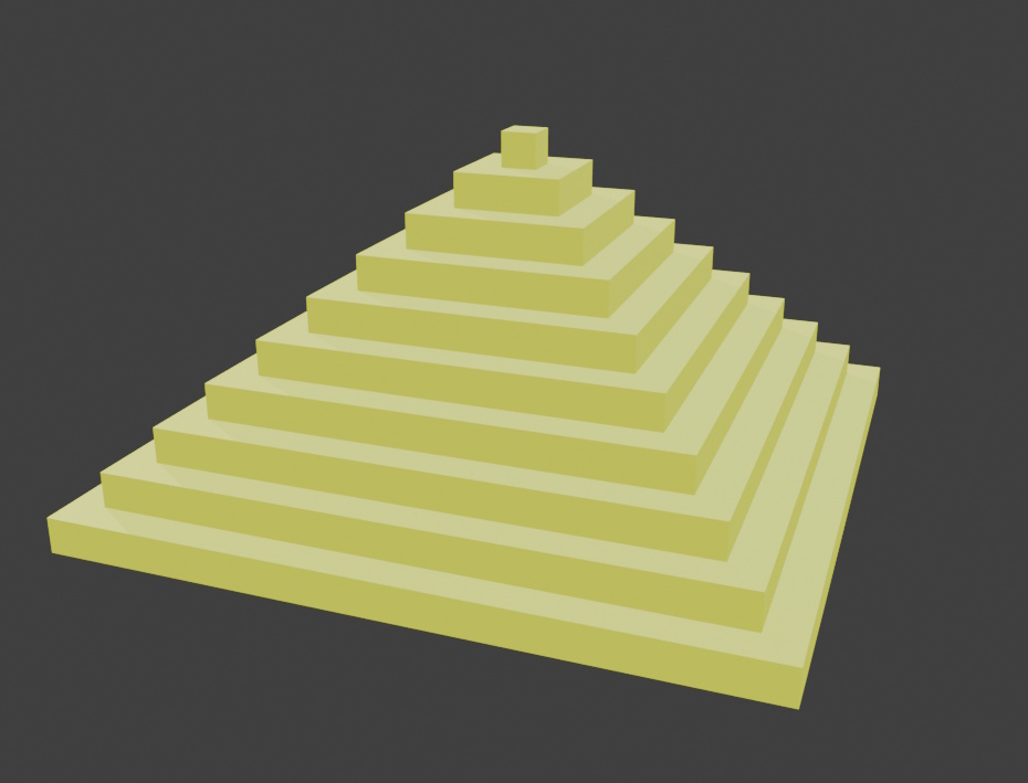 3Dで表現された、簡単なピラミッド。