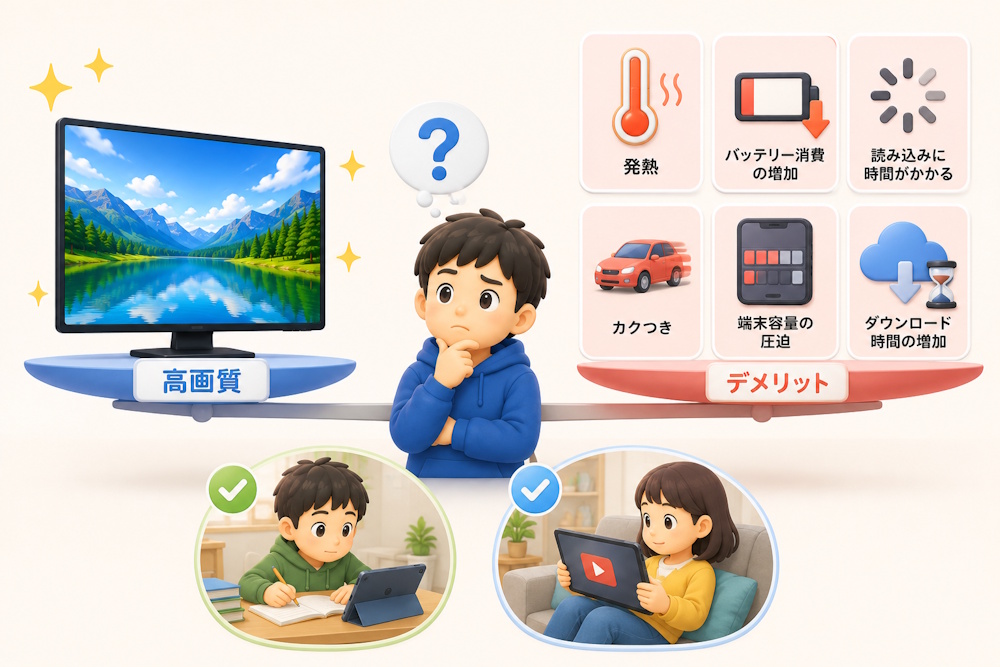 画質とデメリットのトレードオフ