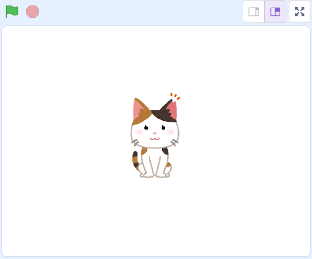 scratch上で表示した、猫のラスター画像。