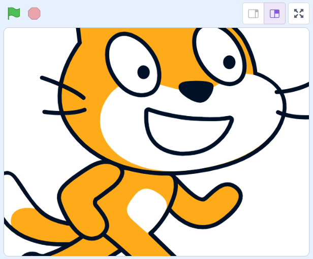 scratchのcatを拡大した図。ベクター画像なのでガビガビにならず線が綺麗。